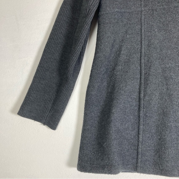 Alfani Charcoal Double-Breasted Pea Coat Merino Wool M Women’s Travel Cozy - Picture 4 of 13